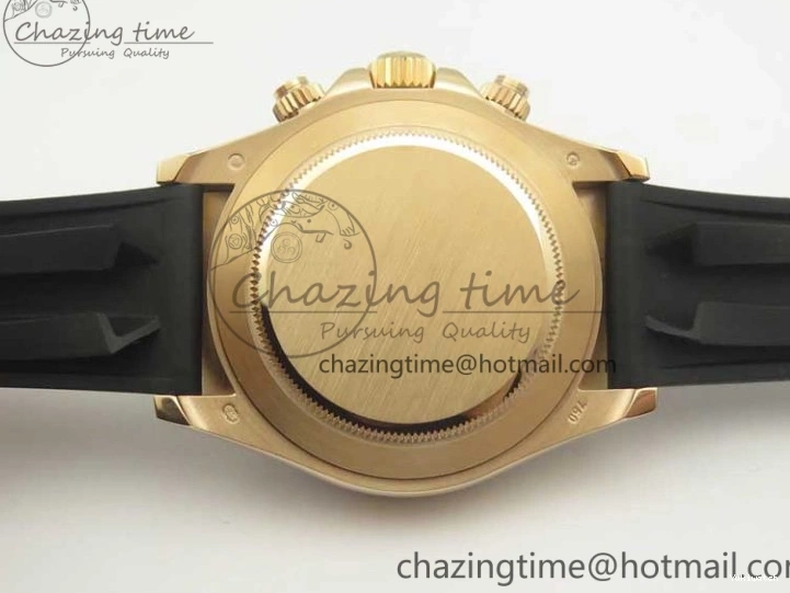 Best Dial ARF Clone Black Gold Rubber Rose On 1:1 Edition Super V2 Daytona 116515 Strap A4130 0225